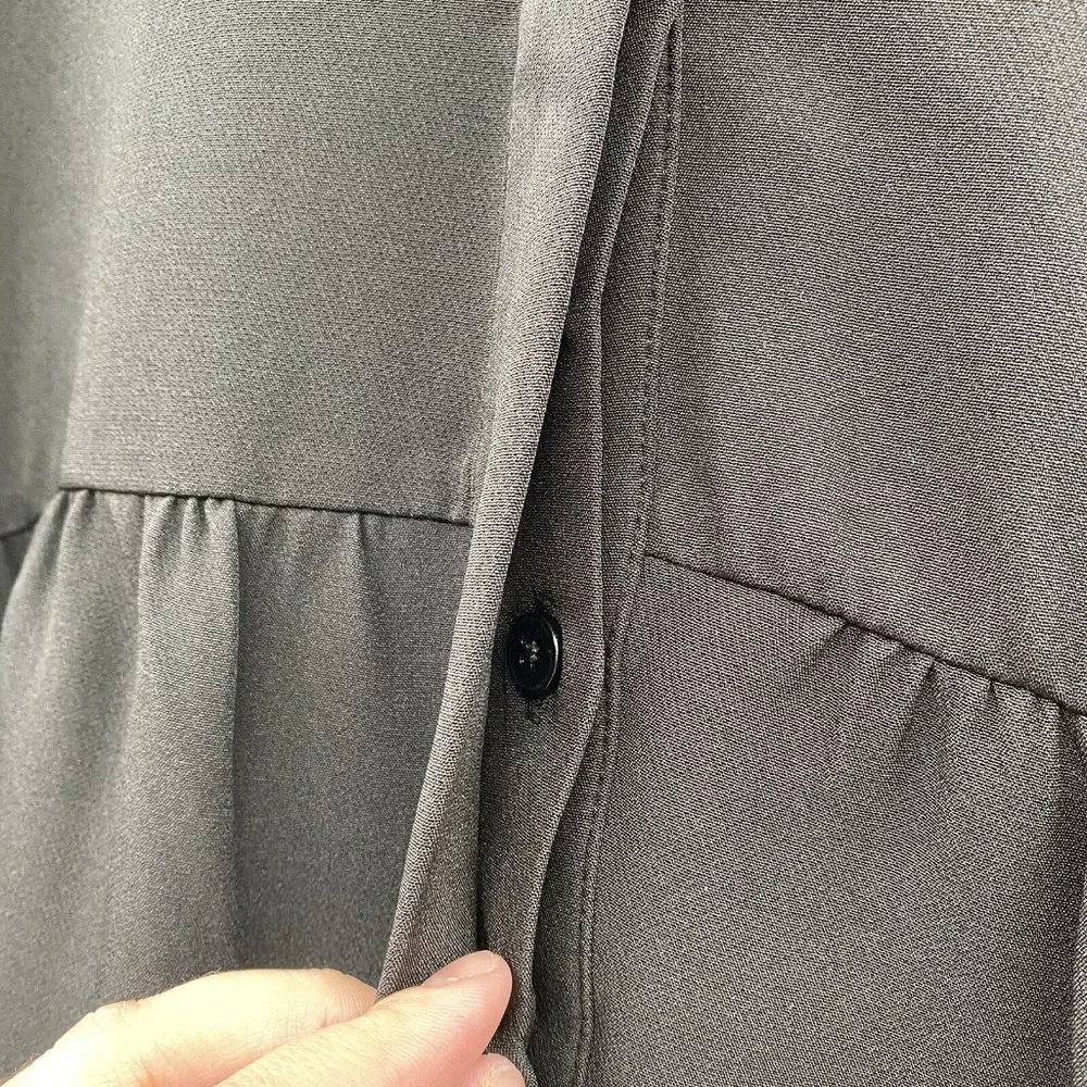 Tuckernuck Women's Black Stretch Crepe Royal Shirt Dress Mini Half Sleeve sz XXL - Picture 6 of 7